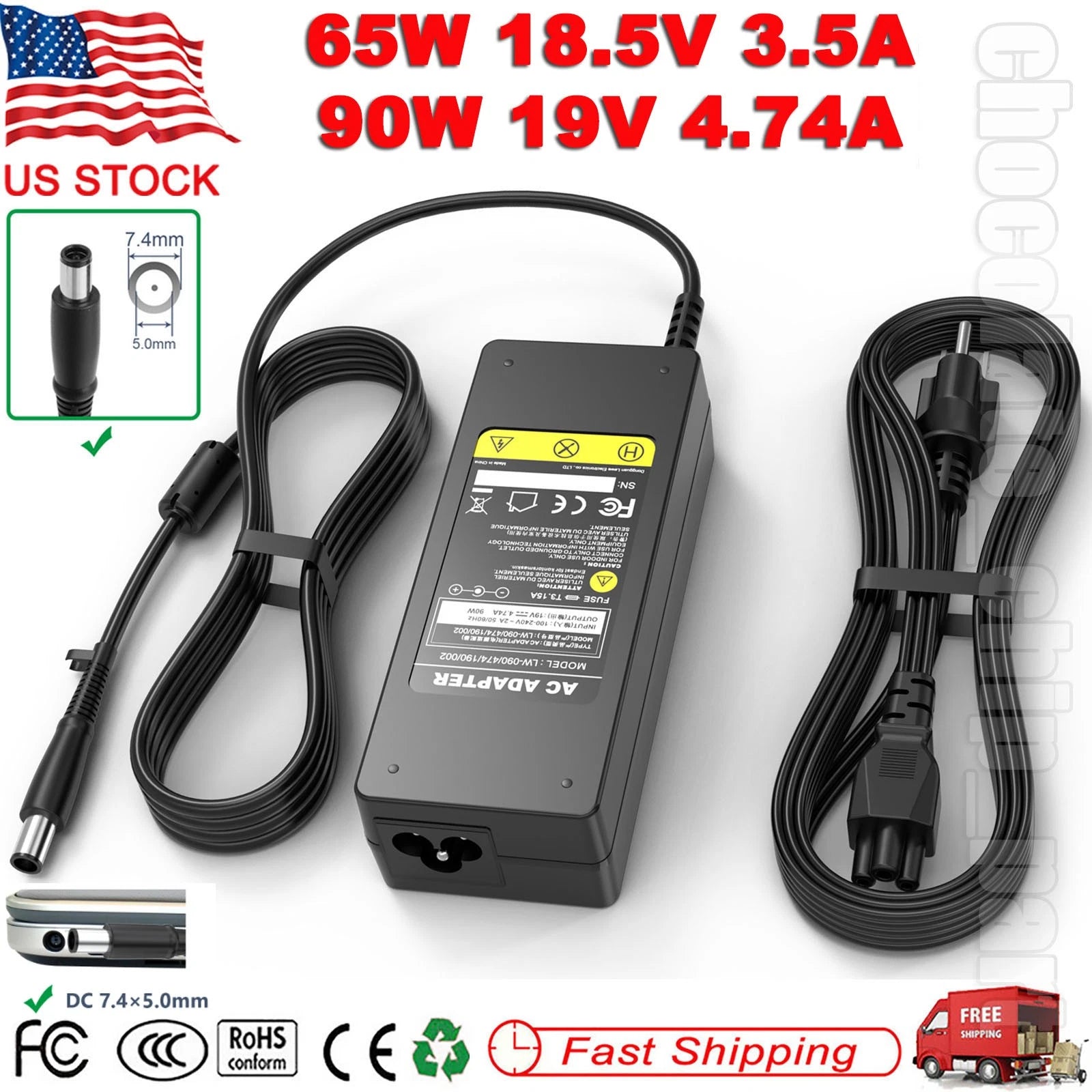 65W90W Charger Adapter for HP EliteBook 830 840 850 G1 G2 ProBook 450 640 650 G1