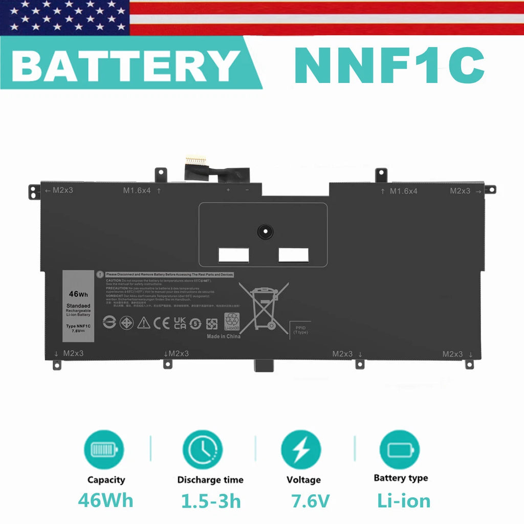 Battery for Dell XPS 13 9365 2in1 2017 Series 13-9365-D1605TS NNF1C HMPFH 46Wh