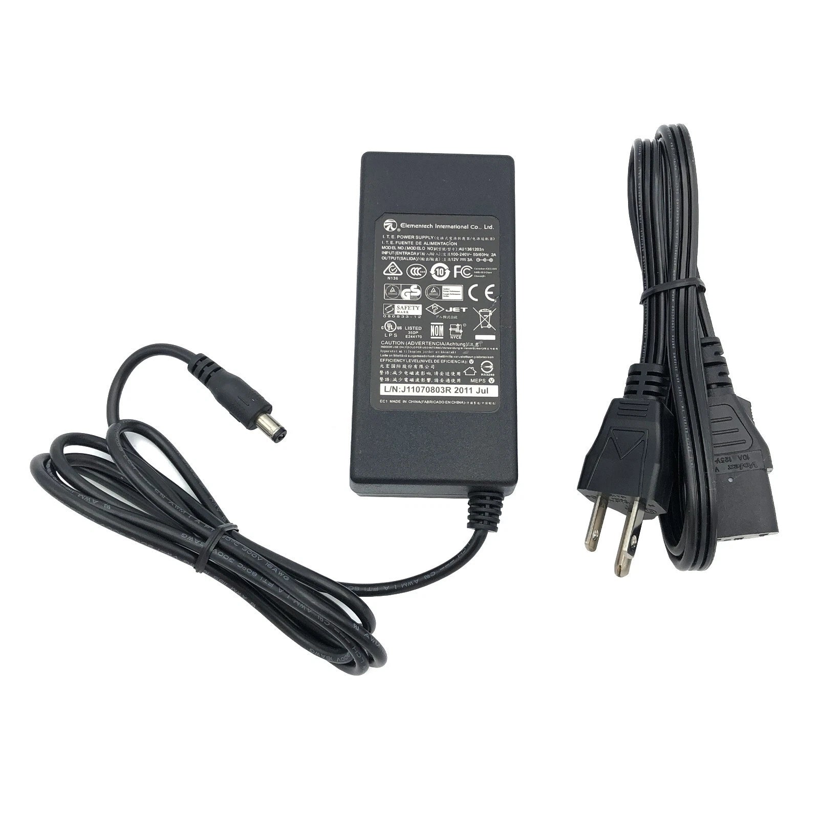 NEW Genuine Elementech A140-1120300N AU1361203N AC Power Adapter 12V 3A Charger