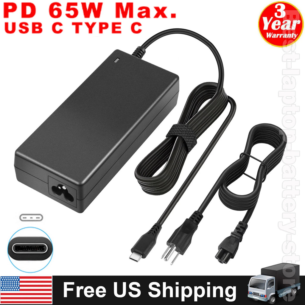 AC Power Adapter Type-C Charger Cord For Dell Chromebook 3100 2 in 1 Laptop 65W