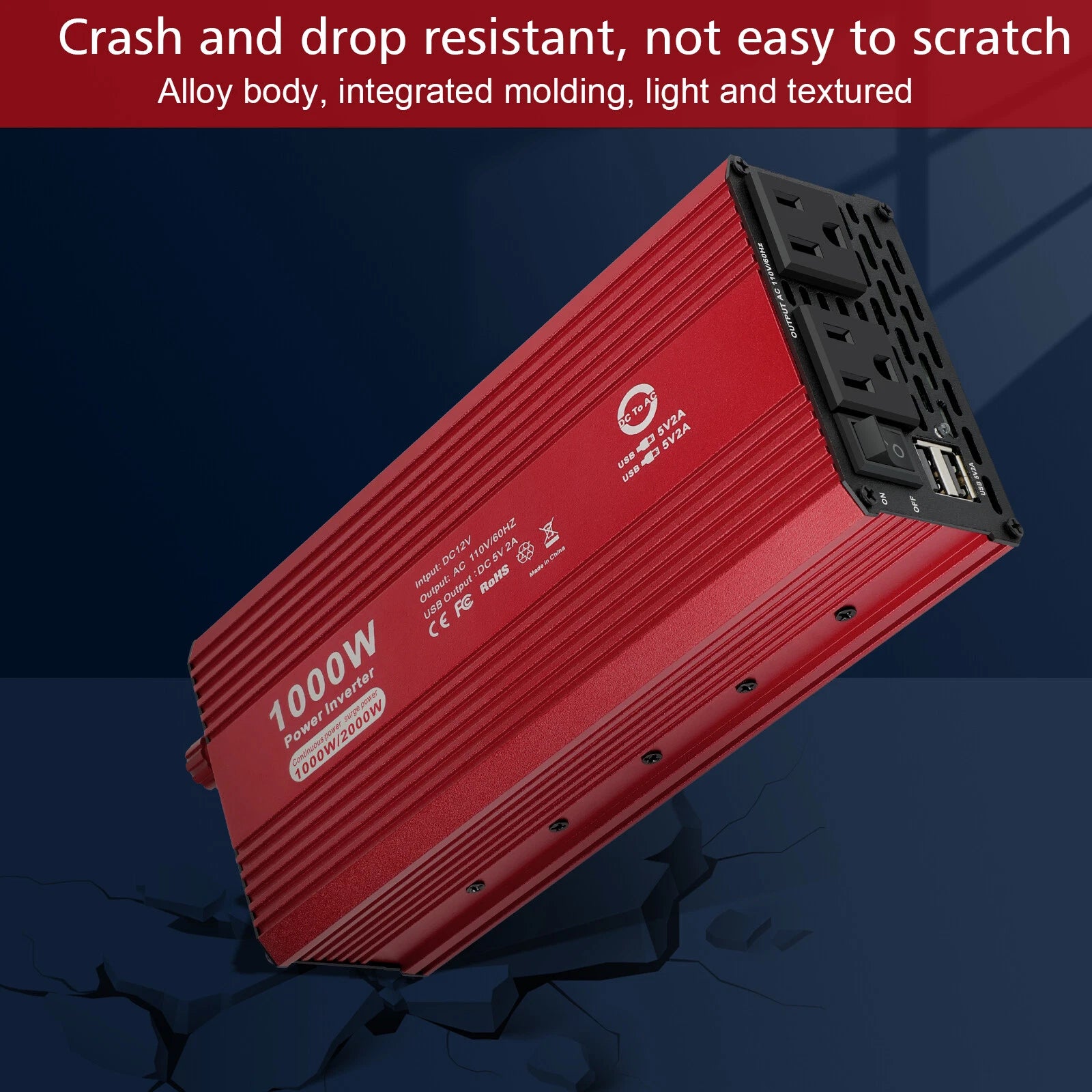 1000W 2000W Car Power Inverter DC 12V To AC 110V Adapter Charger Dual AC Outlets