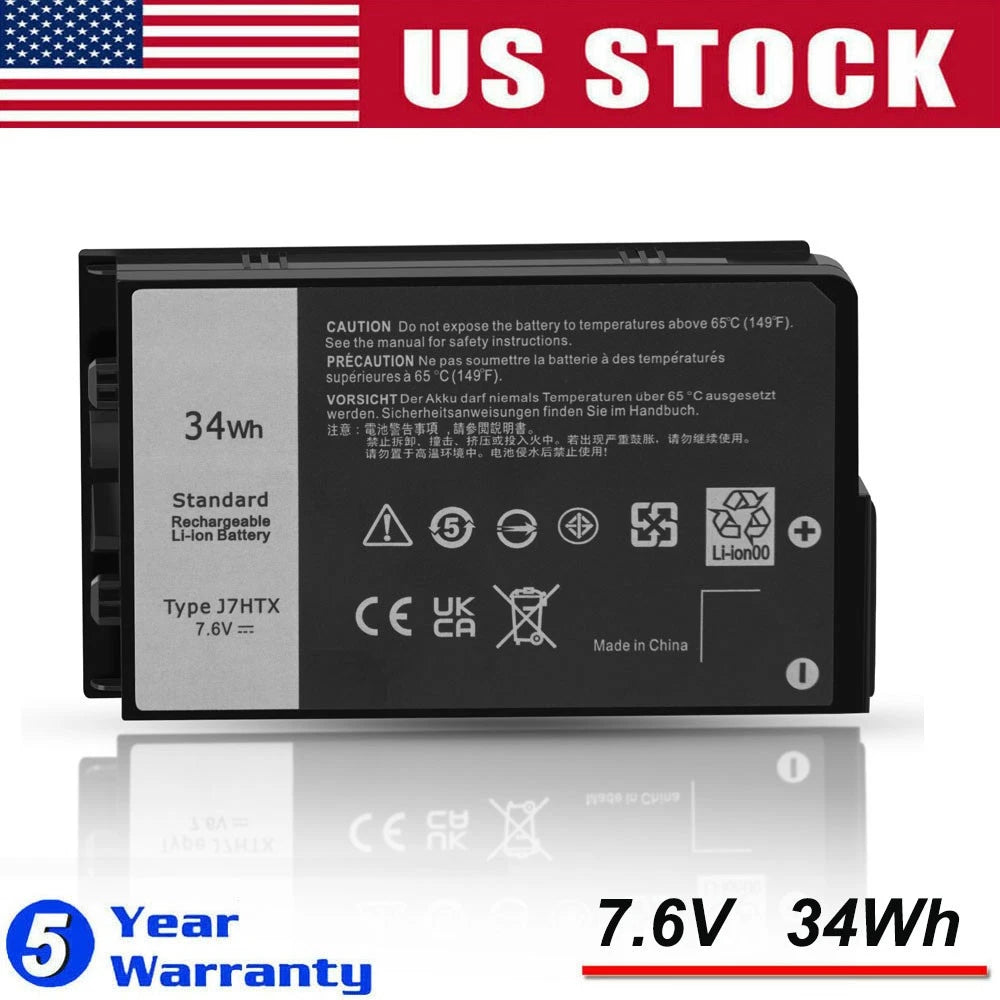For Dell Latitude 12 7212 7220 Rugged Tablet Battery 34Wh 7.6V 2JT70 J7HTX 7XNTR