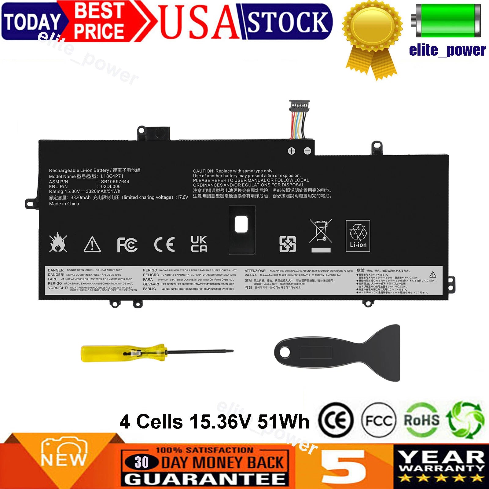 NEW For Lenovo ThinkPad X1 Carbon 7th/8th Gen L18C4P71 L18L4P71 L18M4P72 Battery