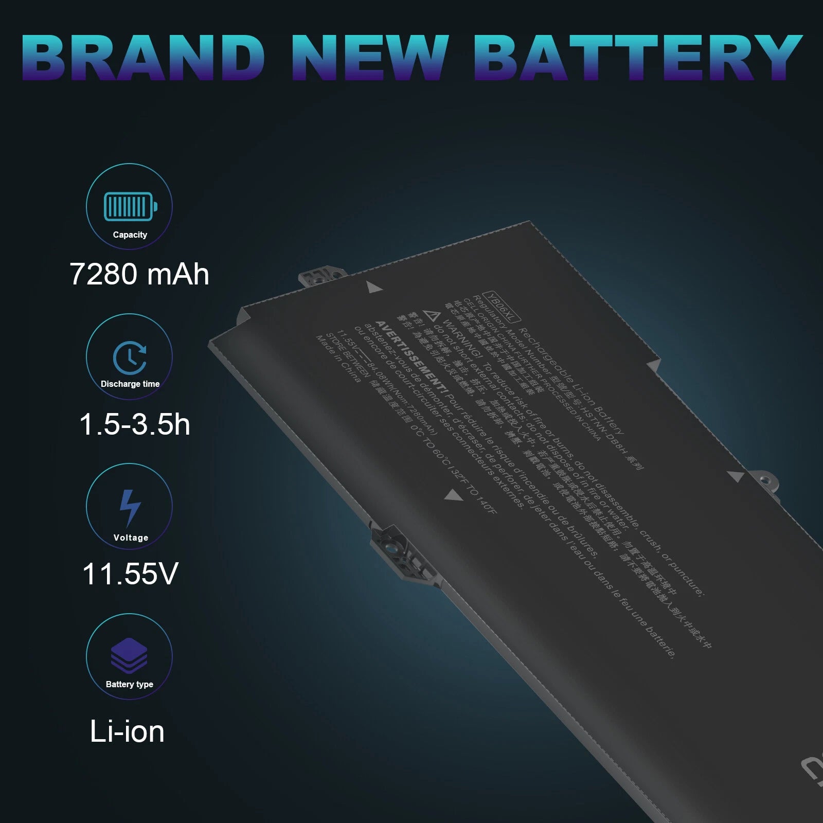 YB06XL Battery for HP Spectre X360 15-CH HSTNN-DB8H 928427-271 Notebook PC