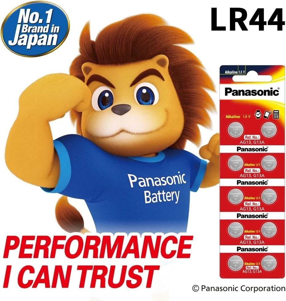 Panasonic A76 LR44/A76 1.5V Alkaline Batteries 10 Count Exp 2028