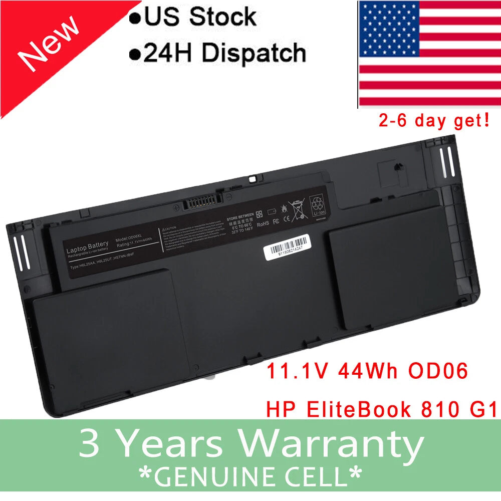 Battery for HP EliteBook Revolve 810 810 G1 810 G2 810 G3 Tablet PC Serie OD06XL