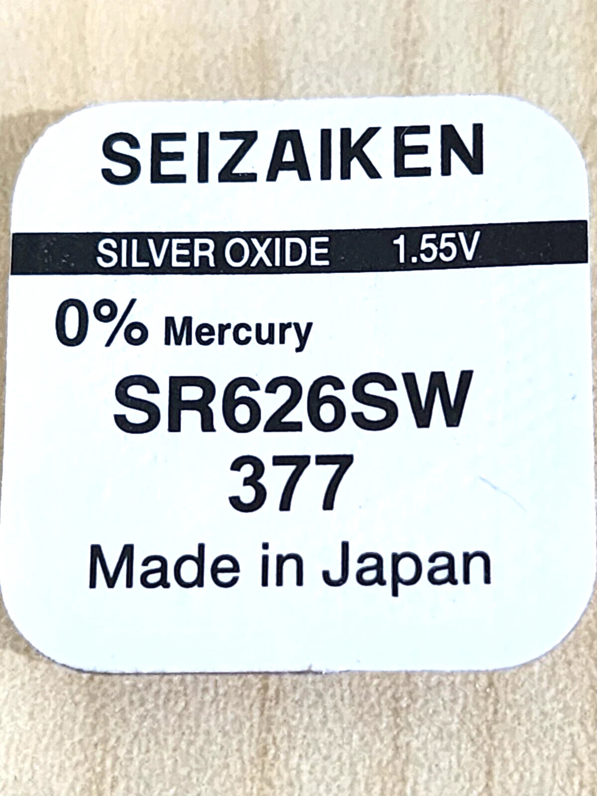 1 x FRESH Seiko/Seizaiken 377 376 SILVER OXIDE WATCH BATTERY SR626SW SR626W