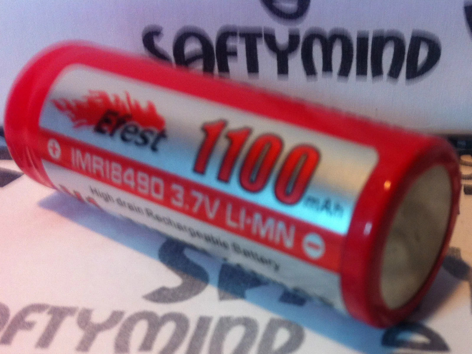 Brand New IMR 18490 1100mAh 3.7V Rechargeable LiMn High Drain Battery-Flat