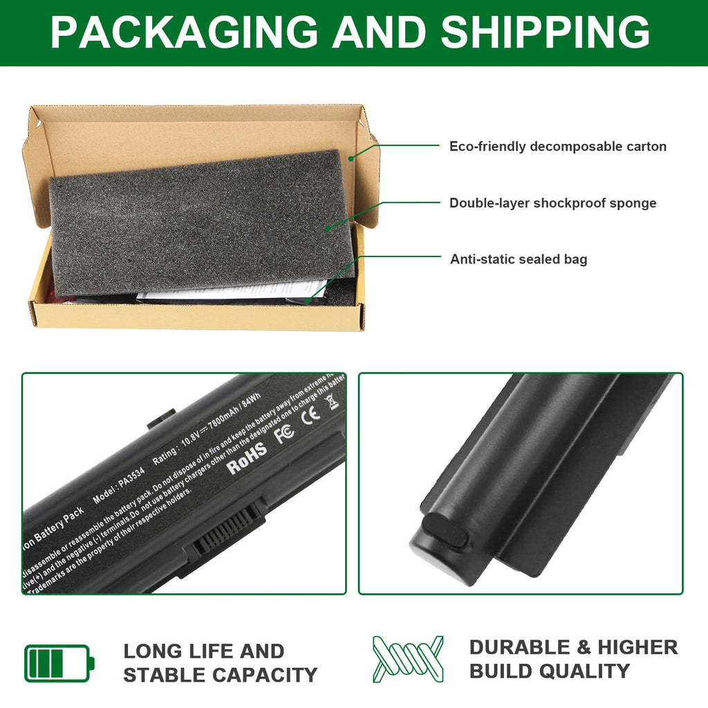 9 Cell Battery for Toshiba PA3533U-1BRS PA3534U-1BRS PA3535U-1BRS PA3727U-1BRS