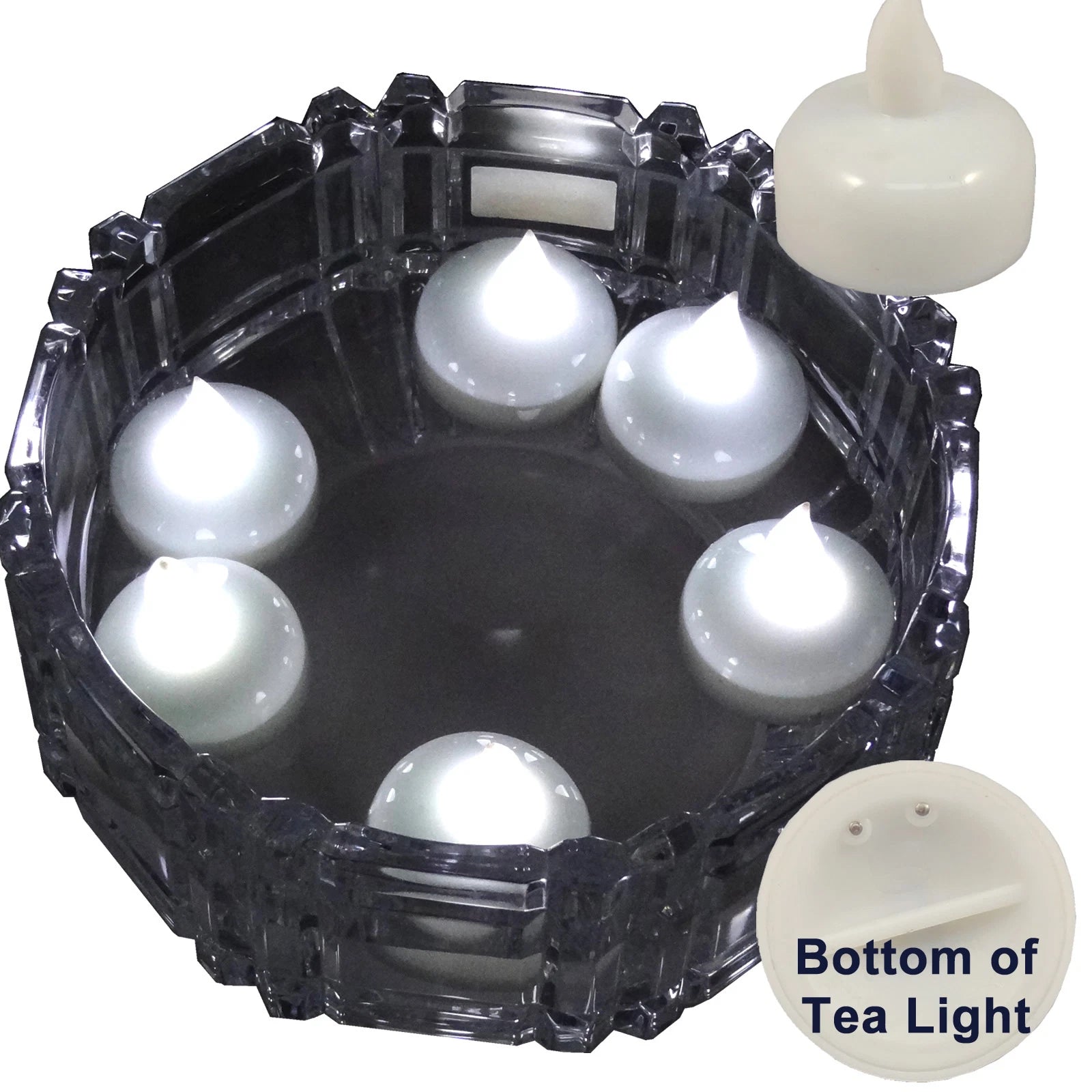 6 Flameless Floating LED tealight Candle Battery operated WHITE tea lights NEW
