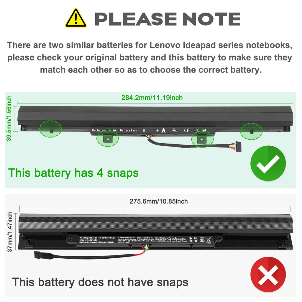 32Wh L15L4A02 Battery For Lenovo V110 14AST V310-14ISK V310-14ISK V310-15ISK NEW