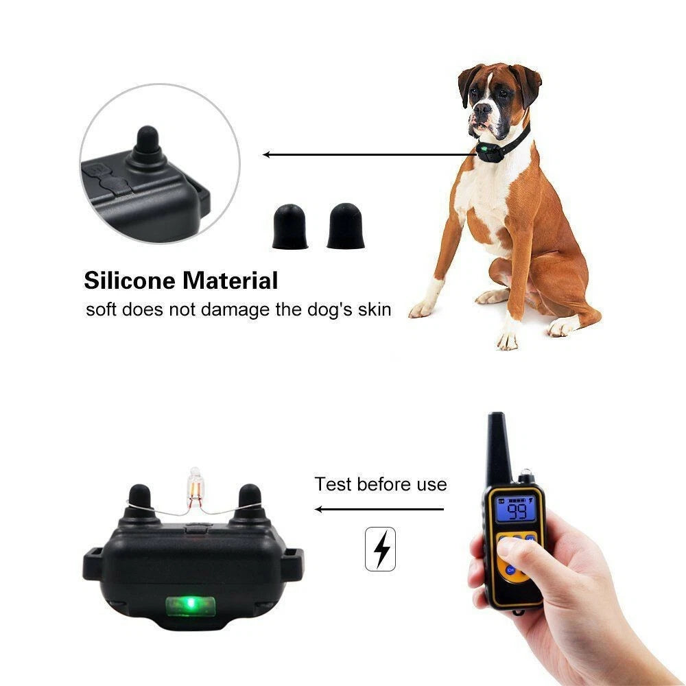 Waterproof Dog Training Electric Collar Rechargeable Remote Control 3000 FT
