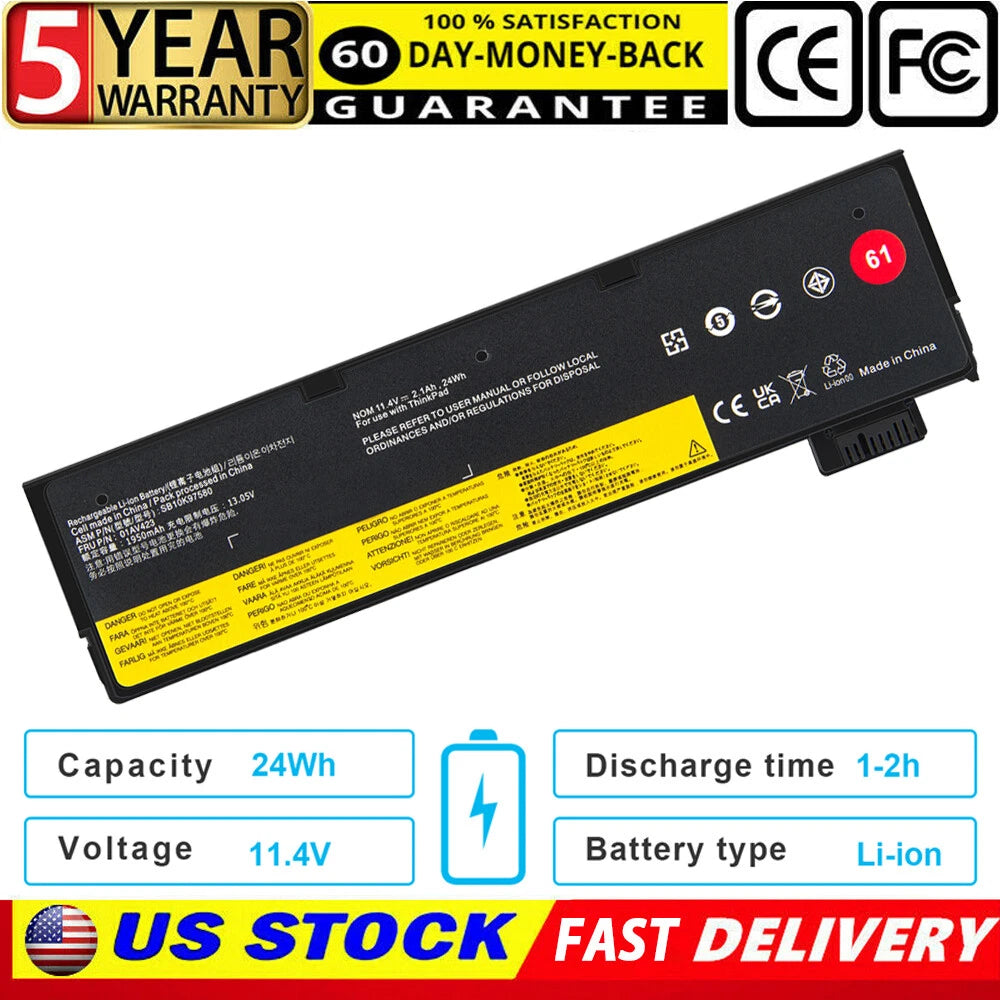Battery for Lenovo ThinkPad A475 A485 TP25 P51S P52S T470 T480 T570 T580