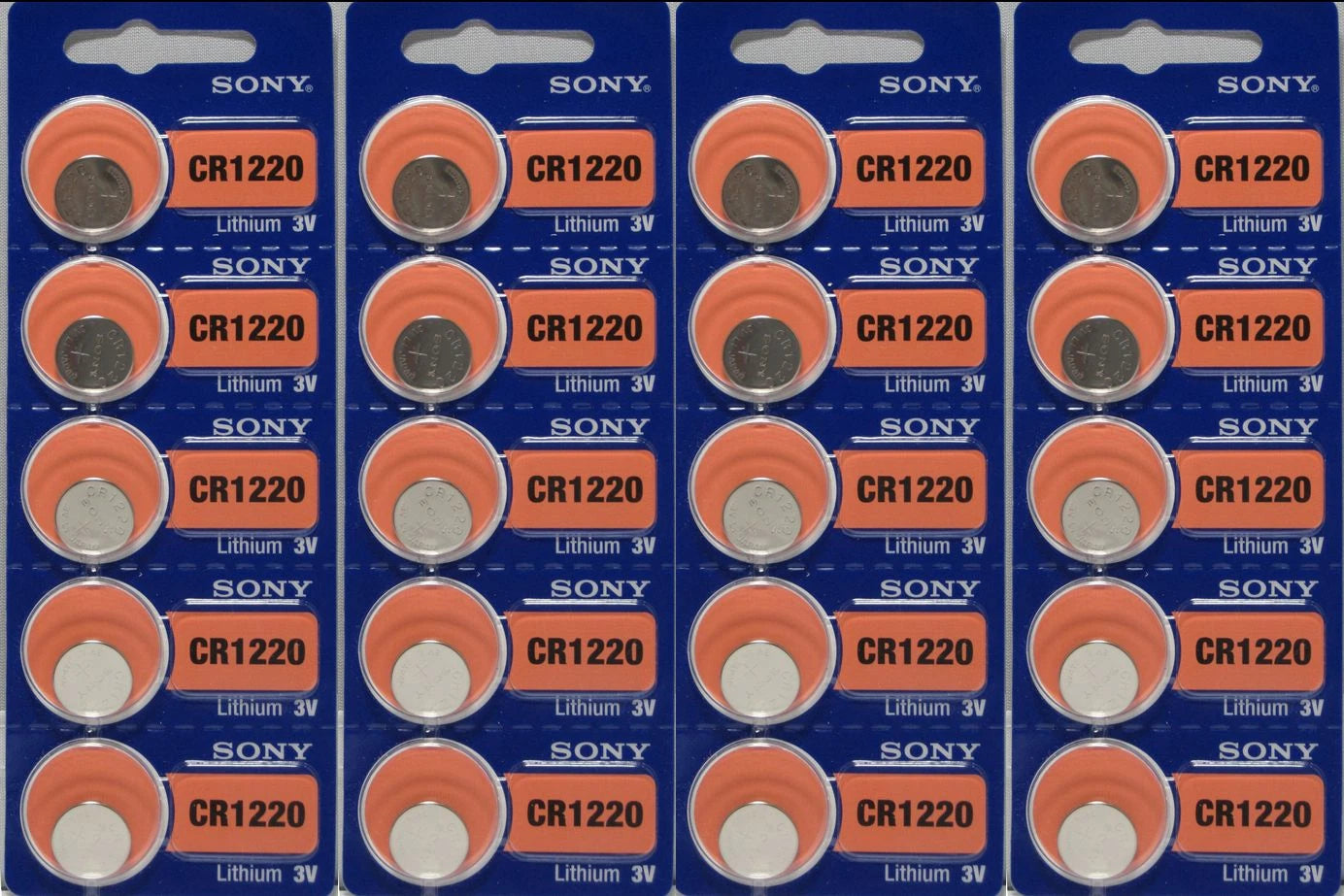 20 Pk SONY Lithium Coin 3v CR 1220 CR1220 Batteries