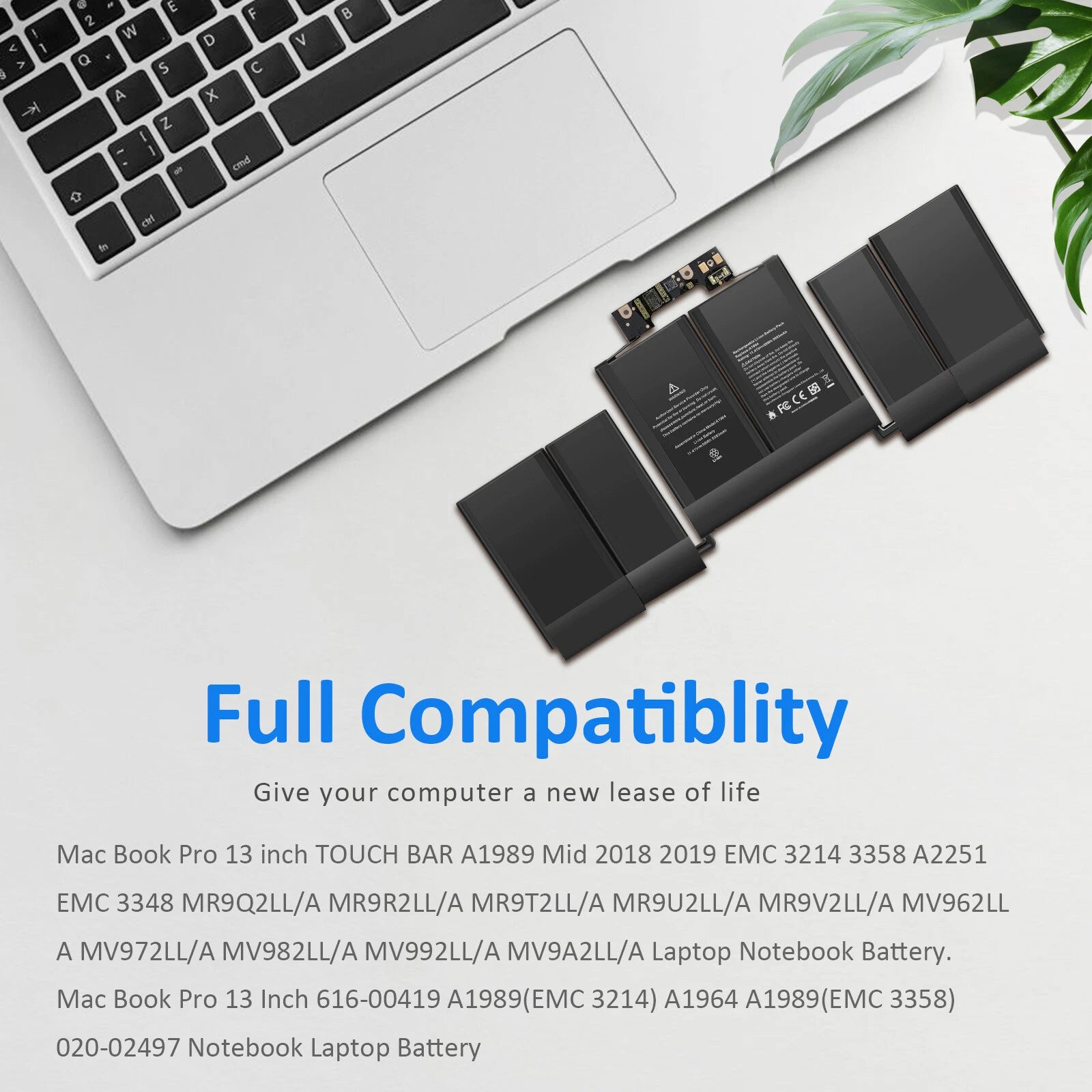 A1989 A1964 Battery for MacBook Pro 13" A1989 Mid 2018 2019 A2251 2020 EMC 3214