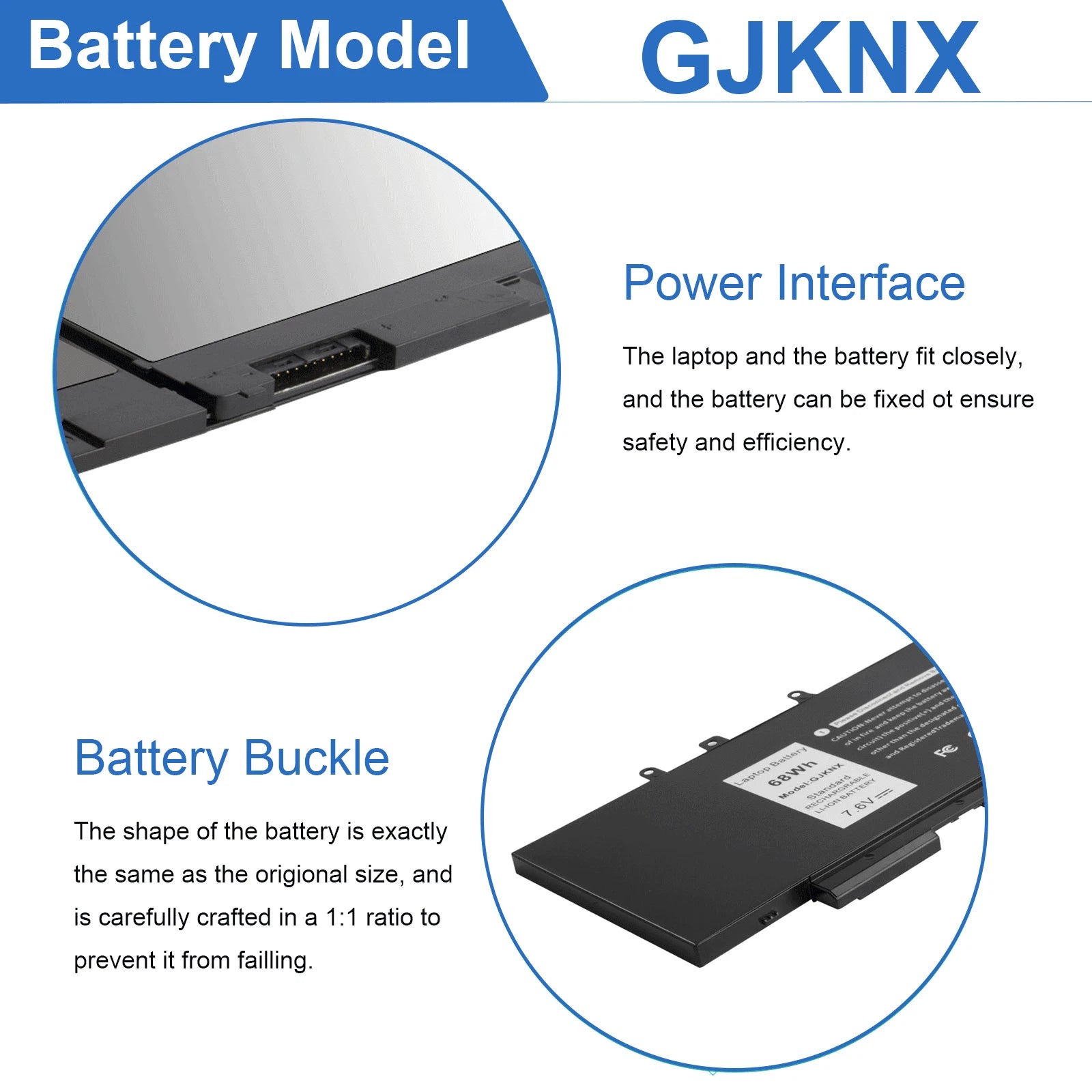 GJKNX Battery For Dell Precision 3520 3530 Series Latitude 5480 5580 5590 GD1JP