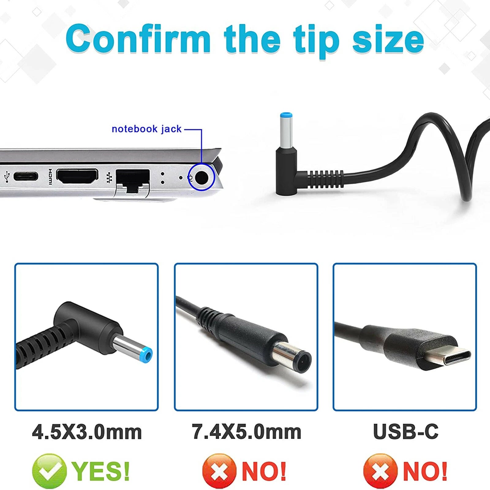 45W AC Adapter Power Charger For HP 250 G5 250 G 250 G6 255 G5 G225 G4 G256 G5