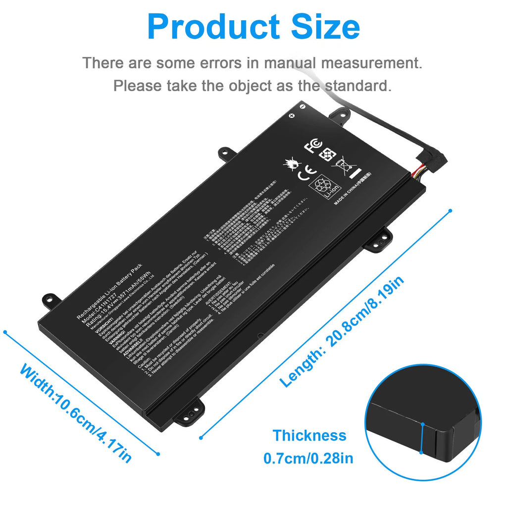 C41N1727 BATTERY FOR ASUS ROG Zephyrus GM501 GM501G ROG GU501 GU501G GZ024T
