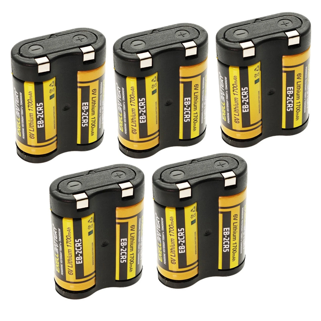 5x 6V 1700mAh 2CR5 Photo Lithium Battery Compatible With 2CR5 DL245 EL2CR5 2CR5M