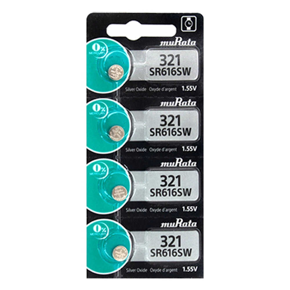 4 Murata 321 SR616SW SR616 D321 V321 SR65 Silver Oxide Battery - Replaces Sony