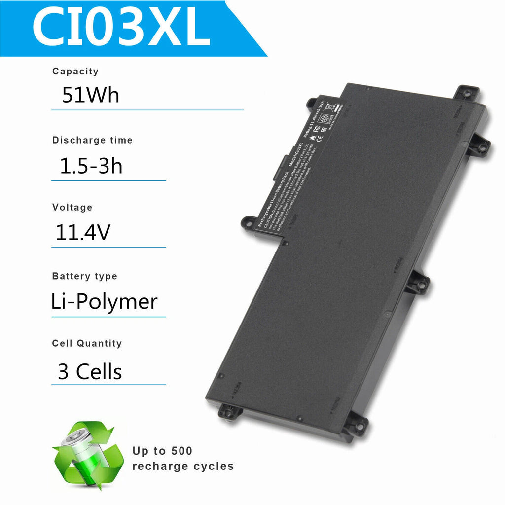 11.4V 51Wh CI03 CI03XL Battery for HP ProBook 640 645 650 655 G2 G3 801554-001