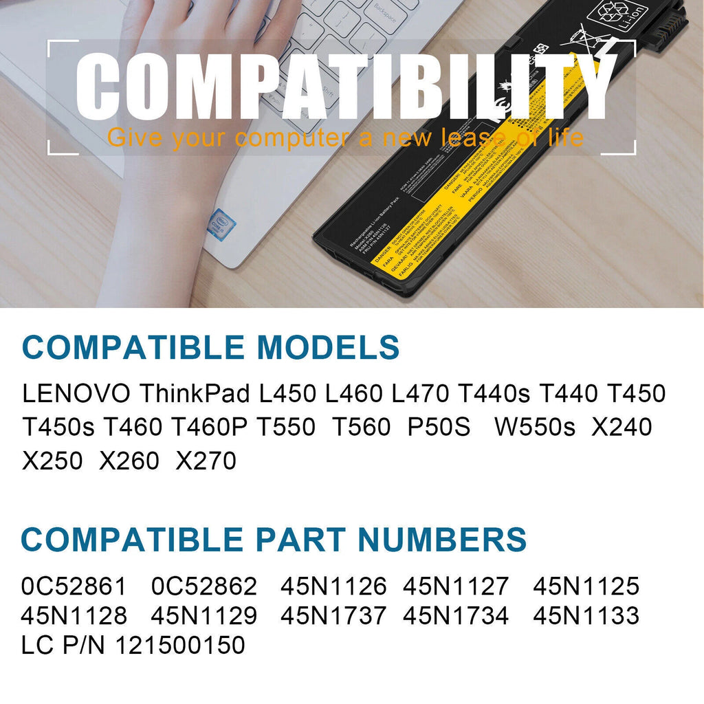 68 Laptop Battery For Lenovo Thinkpad X240 240S X250 X260 X270 T440 T440S T450S