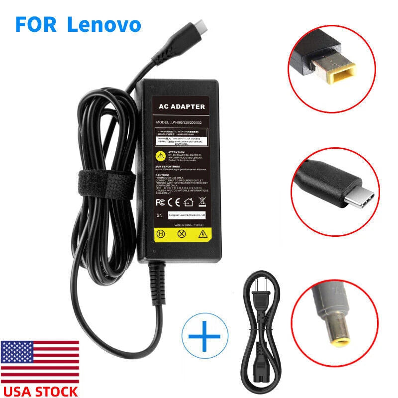 65W 45W USB-C+A Laptop Computer Charger AC Adapter Power Supply For Lenovo IBM