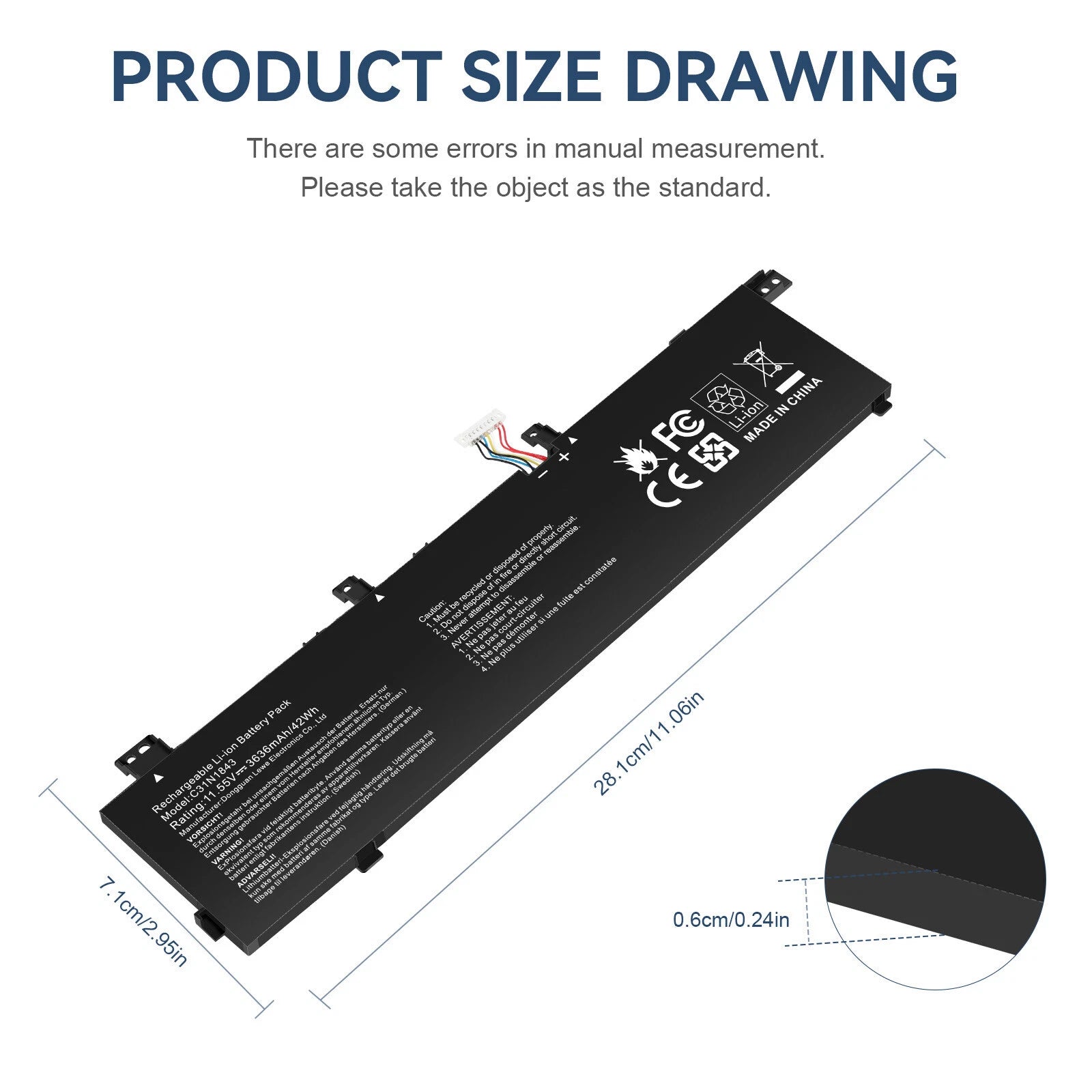 ?C31N1843 Battery For Asus VivoBook S14 S432FA S15 S532FA S532FL 3ICP5/58/78