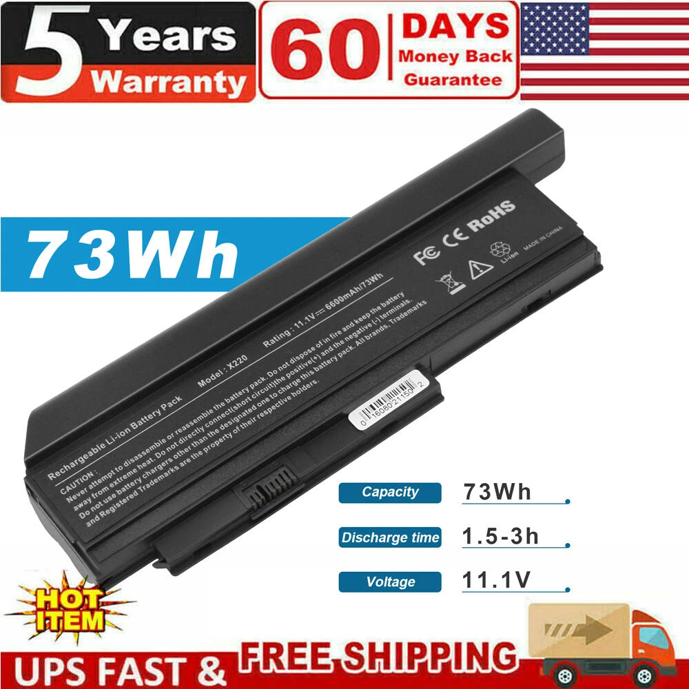 9 Cells Battery For Lenovo ThinkPad X220 X220i X220s Series 0A36282 0A36283
