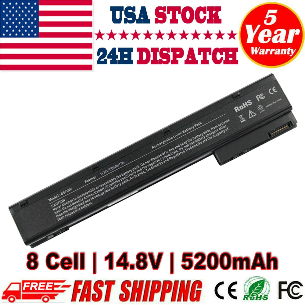 8 Cell Battery For HP EliteBook 8560w 8570w 8760w 8770w Mobile Workstation Fast