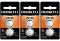 6 Pack Duracell CR2016 ECR2016 CR 2016 DL2016 3 Volt Battery EXP 2027