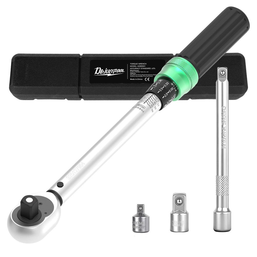 ?3/8" Drive Torque Wrench 3.69-44.3 ft.lb/5-60n.m w/ 1/2'' & 1/4'' Adapter 2026