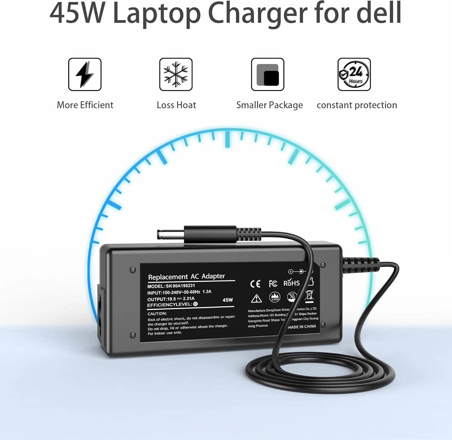 For Dell Inspiron 15 3000 5000 7000 Series Laptop Adapter Power Supply Charger