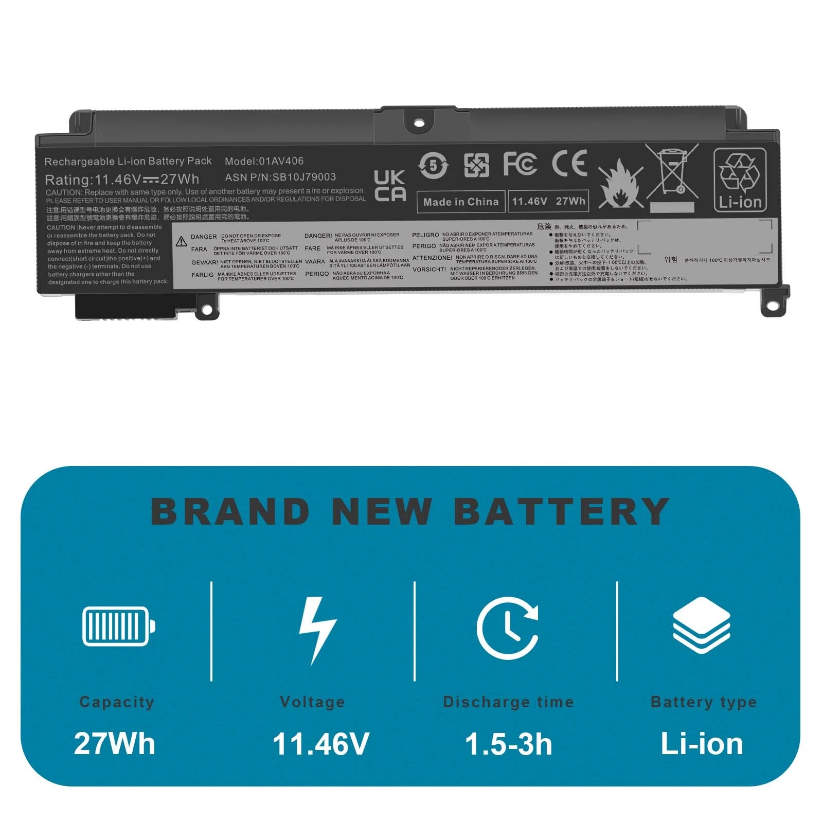 01AV406 Battery For Lenovo ThinkPad T460s T470s 00HW024 00HW025 01AV405 /Charger