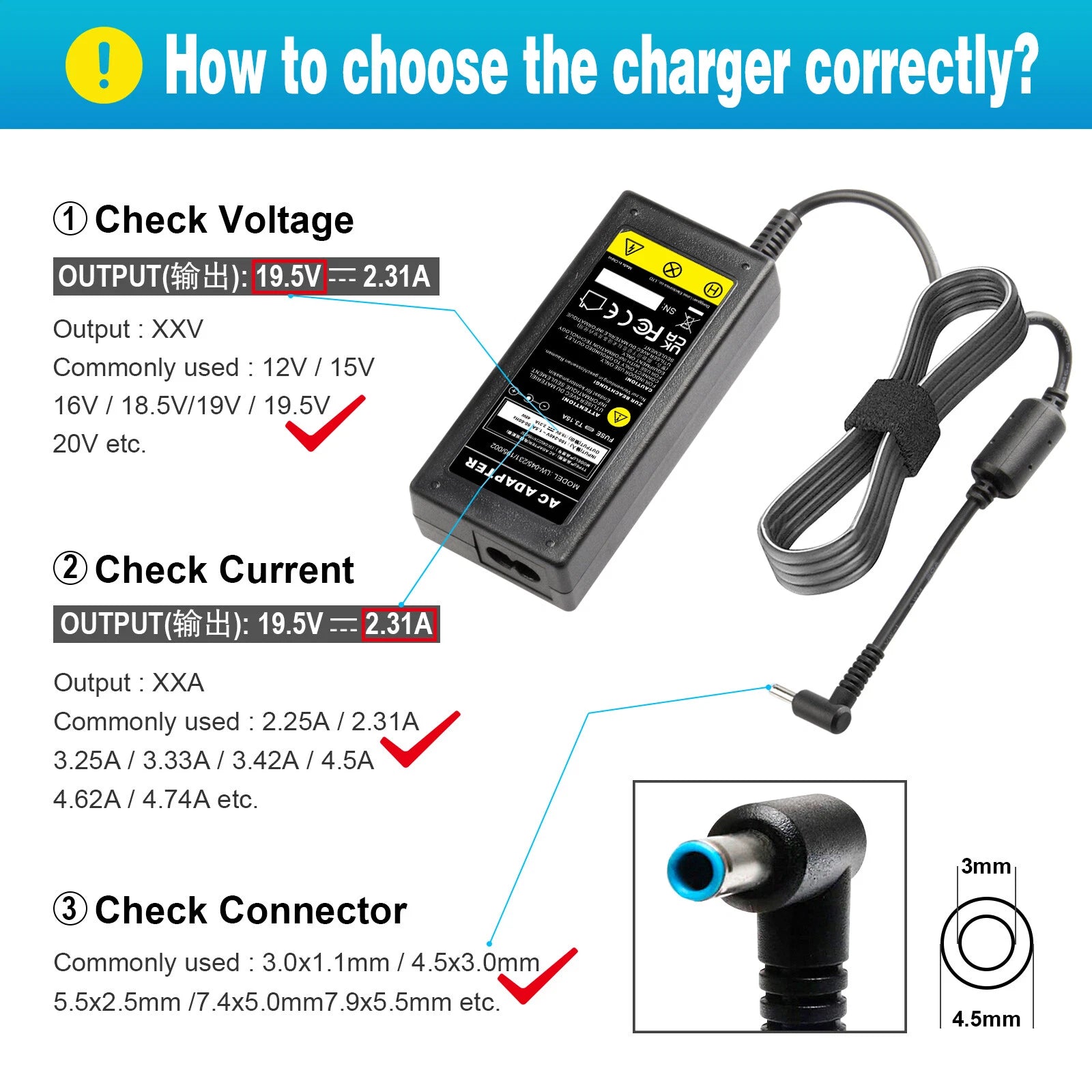 For HP Model 14 Laptop Charger 14-dk 14-dq 14-dy 14-df Power Adapter 741727-001