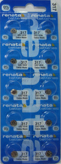 Renata Silver Oxide 317 1.55V Mercury Free Batteries x 10