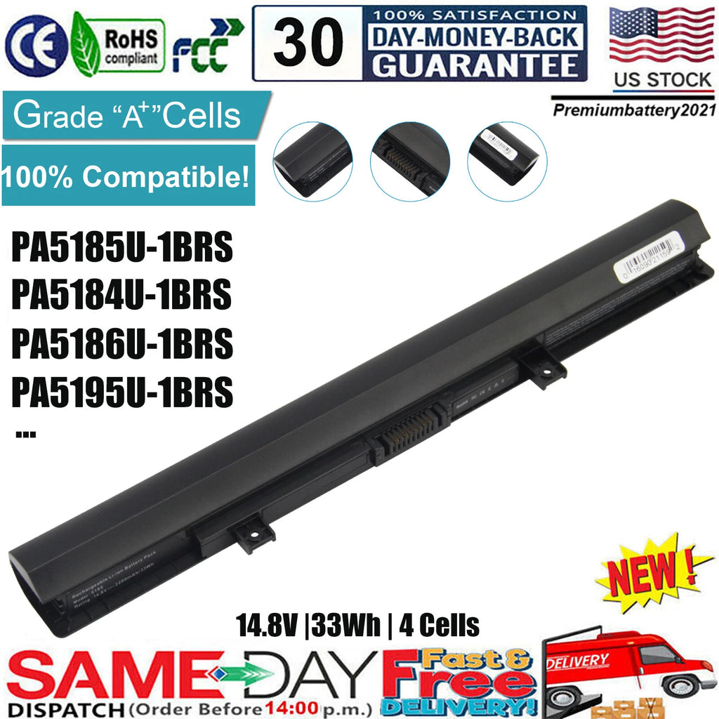 14.8V PA5185U-1BRS PA5186U-1BRS Battery for Toshiba Satellite C55 C55D C55T