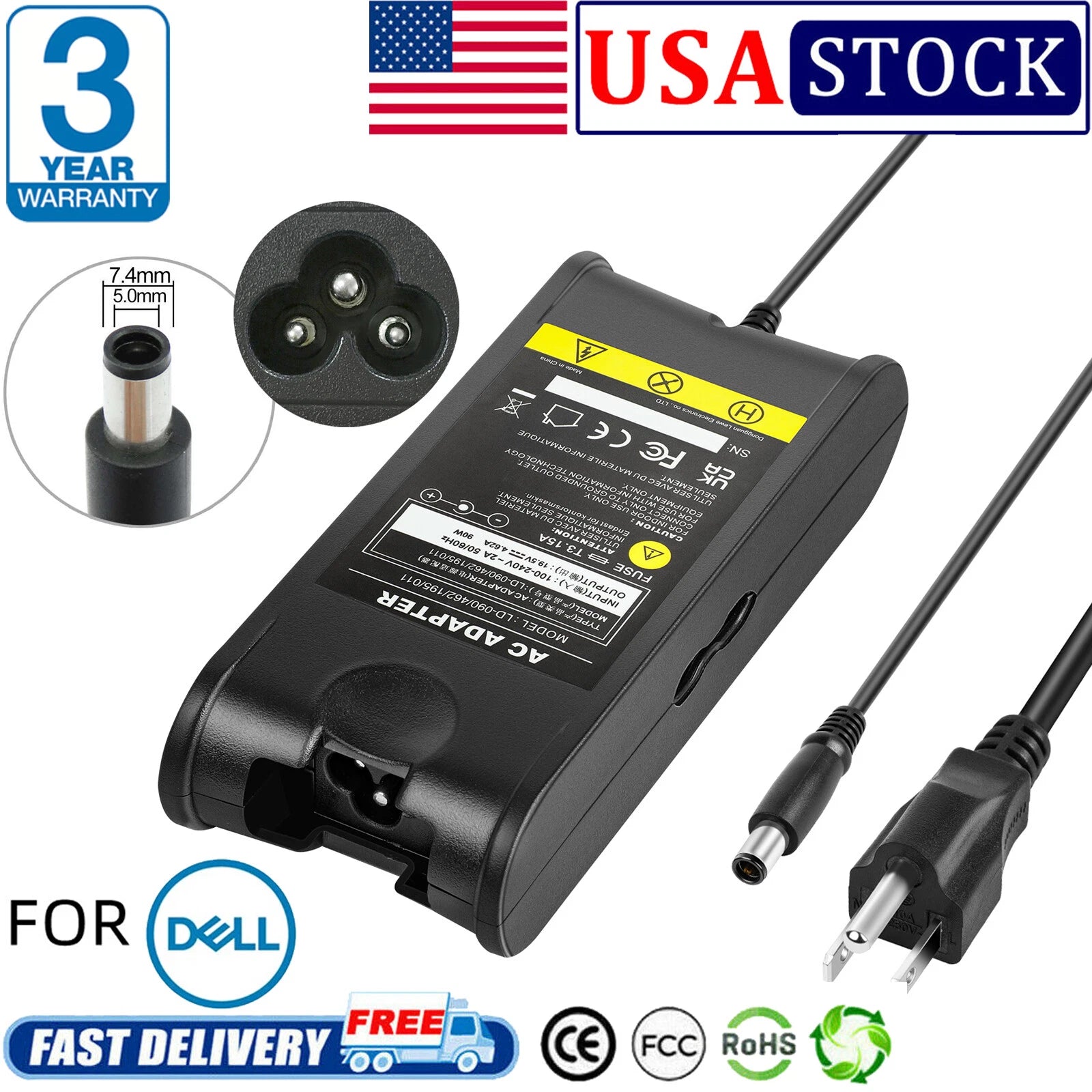 90W AC Adapter Charger for Dell Inspiron 15 17R N7110 N5110 Latitude E6410 E4310