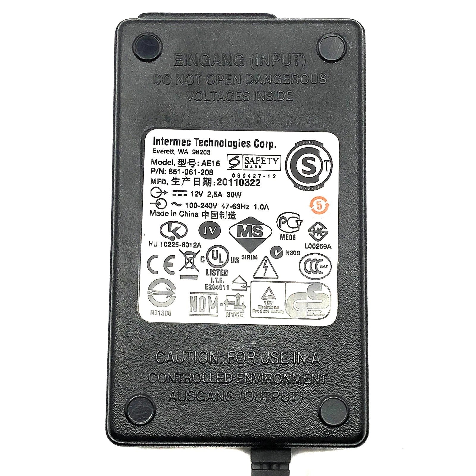 Open Box Original Intermec AE16 AC Power Supply Adapter 12V 2.5A 30W Charger