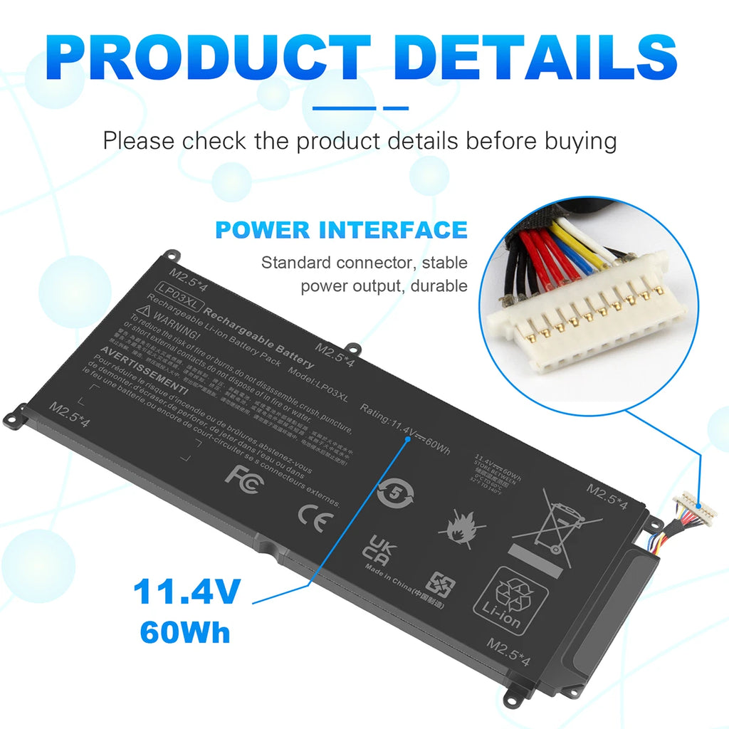 LP03XL Battery For HP Envy 15Z-AH000 M6-AE151DX M6-P013DX M6-P014DX 805094-005