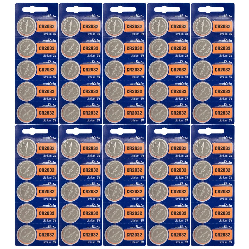 50 Pack Murata Replaces Sony CR2032 3V Lithium Coin Batteries FRESHLY NEW