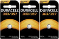 3 Pack 357 Duracell Watch Batteries Replaces Energizer 357