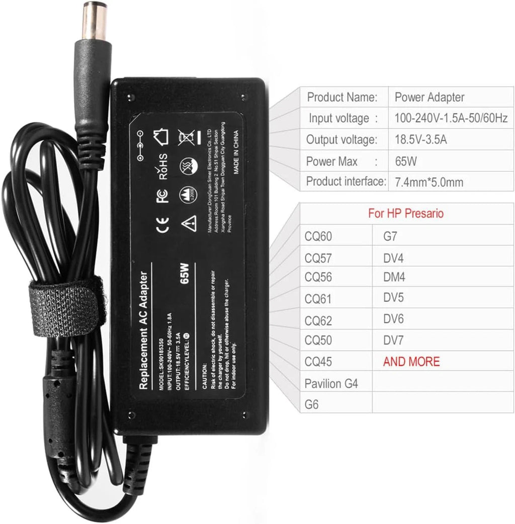 Laptop Charger for HP Compaq Presario CQ57 CQ60 CQ56 CQ61 CQ62 CQ50 CQ45 Adapter