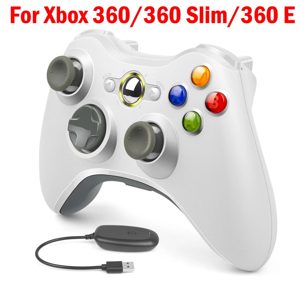 Wired Wireless Controller GamePad For Microsoft Xbox 360/Slim/PC & Battery Pack