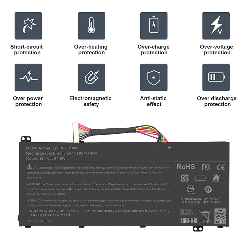 AC14A8L Battery for Acer Aspire VN7-571 VN7-591G VN7-592 VN7-791 52.5Wh