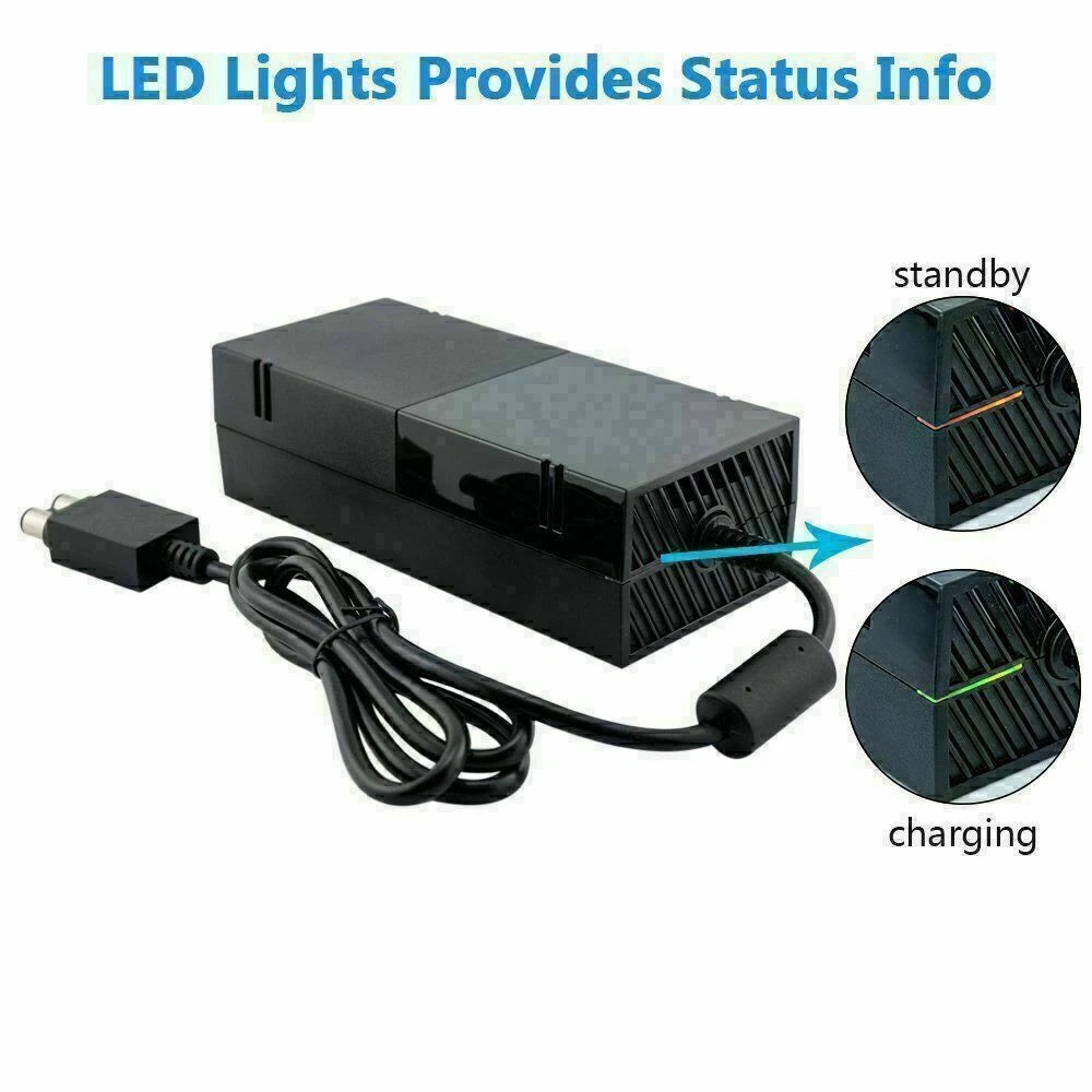For Microsoft Xbox One/360 Slim Console AC Adapter Brick Charger Power Supply US