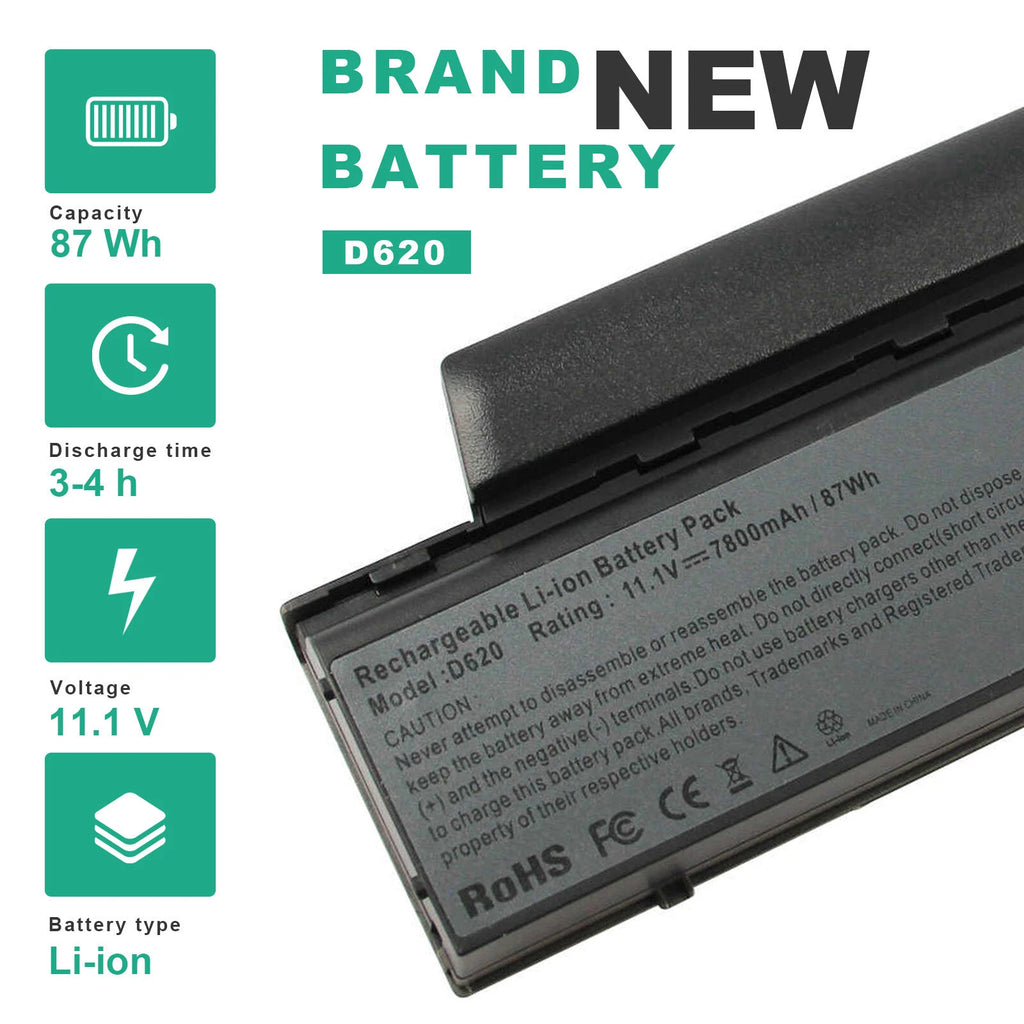Replace 87Wh D620 Battery for Dell Latitude D630 D631 D640 310-9081 451-10298