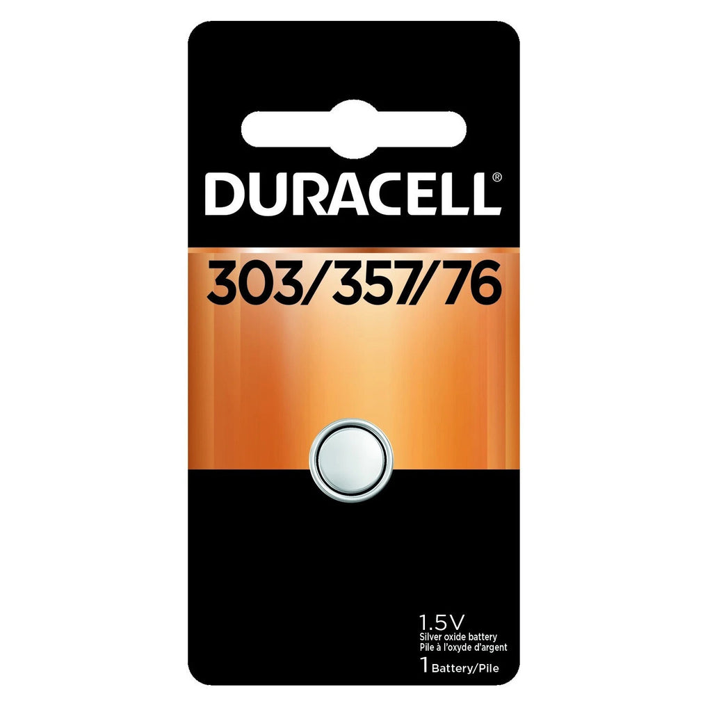 2 x 303/357 Duracell Silver Oxide Batteries (AG13, SR44, SR44W, EPX76, 76B)