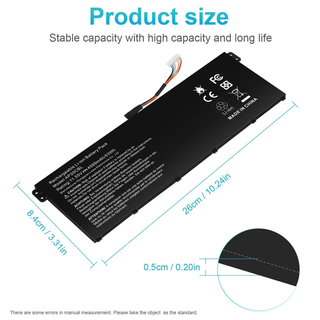 ?AP20CBL Battery for Acer Aspire 5 A515-45 3 SF314-43 SF314-511 31CP5/82/70 53Wh
