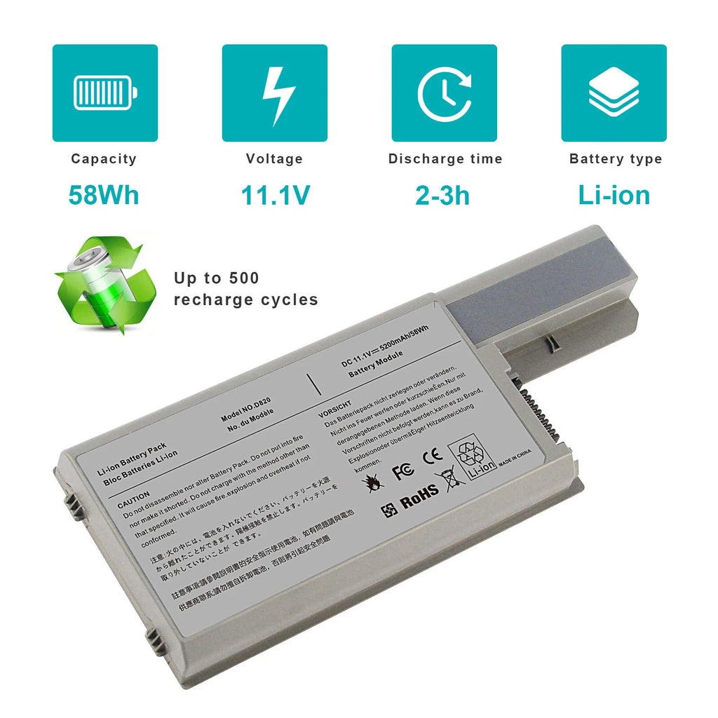 Laptop Battery for Dell Latitude D531 D531N D820 D830 M65 M4300 CF623 DF192